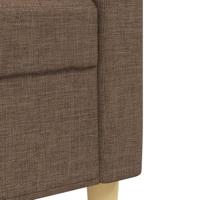 4-delige Loungeset met voetenbank stof bruin - thumbnail