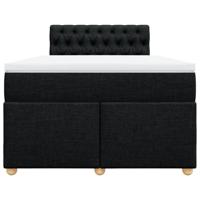 Boxspring met matras stof zwart 120x200 cm - thumbnail