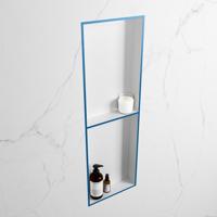 MONDIAZ EASY Nis 149,5x29,5cm in solid surface kleur Jeans | Talc. 2 vakken geschikt voor in- of opbouw - thumbnail