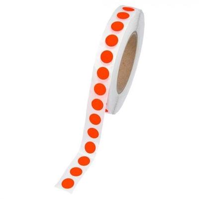 Etiket 12 mm rond fluor rood 1000 rol Etiket 12 mm rond fluor rood 1000 rol