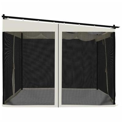 Prieel met zijwanden van gaas 3x3 m staal crmekleurig Prieel met zijwanden van gaas 3x3 m staal crmekleurig