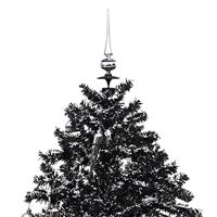 Kerstboom sneeuwend met paraplubasis 170 cm PVC zwart - thumbnail
