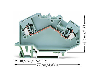 WAGO 781-601 Doorgangsklem 6 mm Spanveer Toewijzing: L Grijs 50 stuk(s)