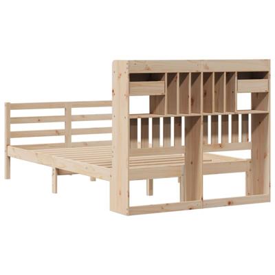 Bed met boekenkast zonder matras massief grenenhout 135x190 cm - thumbnail