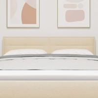 LED Hoofdbord met LED-striplichten Crème 160 cm Polyester - thumbnail