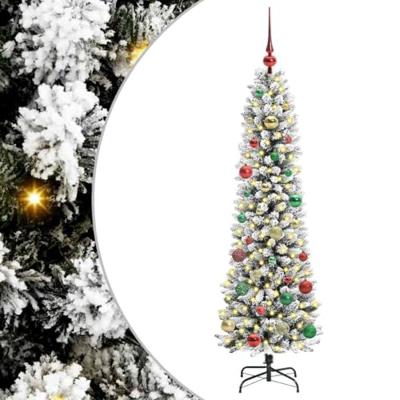 Kunstkerstboom met 150 LED Wit 150 cm PVC en Metaal en Plastic