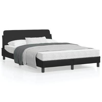 Bedframe met hoofdbord kunstleer zwart 140x200 cm Bedframe met hoofdbord kunstleer zwart 140x200 cm