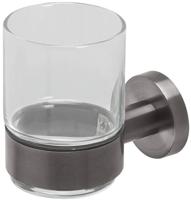 Geesa Nemox Glashouder 6,6x10,2x9,8 cm Brushed Metal Black - thumbnail