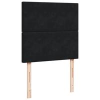 Boxspring met matras fluweel zwart 140x190 cm - thumbnail