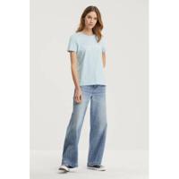 Tommy Hilfiger T-shirt met tekst en borduursels lichtblauw/wit - thumbnail