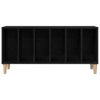 Platenkast met plank Zwart eiken 100 x 38 x 48 cm Bewerkt hout - thumbnail