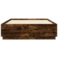 Bedframe met LED-verlichting gerookt eikenkleurig 150x200 cm - thumbnail