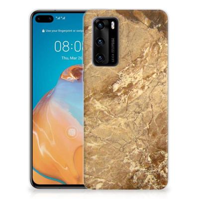 Huawei P40 | TPU | Siliconen hoesje | Marmer Creme