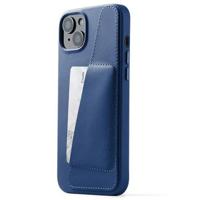 Mujjo Leather Wallet Case iPhone 14 / 15 Plus blauw - thumbnail
