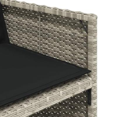 9-delige Tuinset met kussens poly rattan lichtgrijs