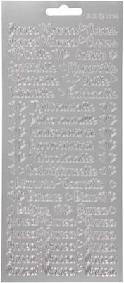 Creativ Company Stickers, onnea/aidille, vel 10x23 cm, zilver, 1 vel