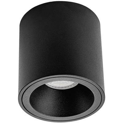 Opbouwspot GU10 - Pragmi Cliron Pro - Opbouw Rond - Mat Zwart - Aluminium - Verdiept - Ø90mm