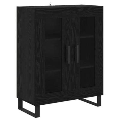 Dressoir Zwart Eiken 69,5 x 34 x 90 cm Bewerkt hout