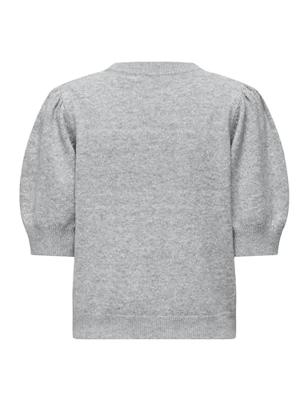 Only Onlrica Life 2/4 Pullover Knt Noos Trui Korte Mouw Light Grey Melange