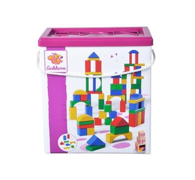 Eichhorn houten gekleurde blokken, 100dlg.