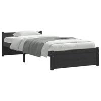 Bedframe massief hout zwart 90x200 cm - thumbnail