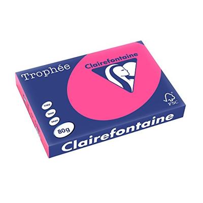Clairefontaine Trophée Pastel, gekleurd papier, A3, 80 g, 500 vel, fluo roze - thumbnail