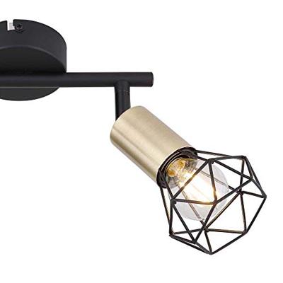 Globo PlafondlampXara I zwart met goud - 54802S-2AB