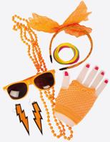 Foute Party Accessoires Set Neon Oranje - thumbnail