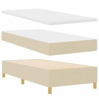 Boxspringbed met matras met hoofdeinde Crème 80 x 200 cm Stof - thumbnail