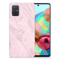 Samsung Galaxy A71 TPU Siliconen Hoesje Marble Pink - Origineel Cadeau Vriendin - thumbnail