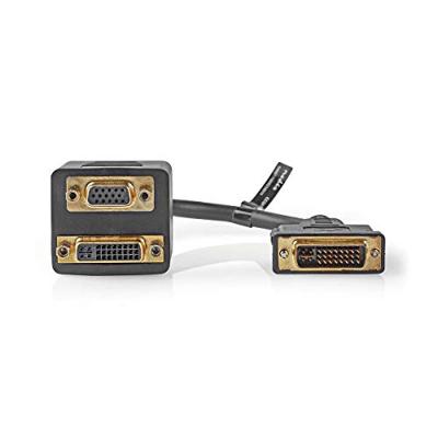 DVI-I (m) naar DVI-I en VGA (v) splitter - 0,20 meter