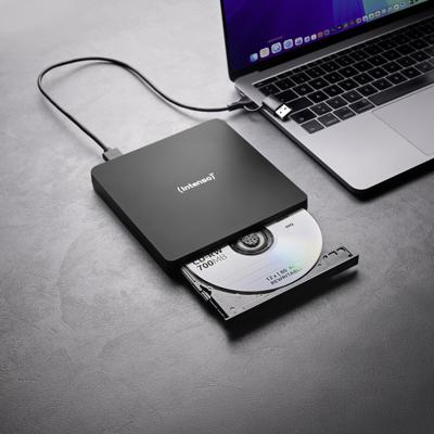 Intenso EOD 400D Slim Externe DVD-brander Retail Micro-USB 3.2 Gen 1 (USB 3.0) Zwart