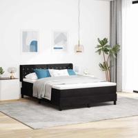 Boxspringbed met Matras Zwart 100x200 cm Fluweel Zwart - thumbnail
