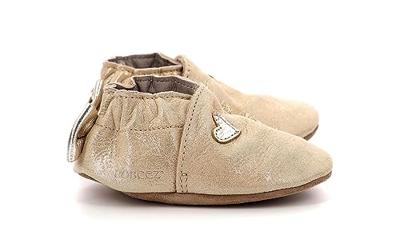 Zacht lederen babyslofjes Mini Love 874682-10 Robeez© goud