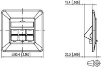 Metz Connect 130B20D31002KE Netwerkdoos Inbouw (in muur) Inzet met centraalstuk en frame Zonder connectoren 3 poorten Zuiver wit (RAL 9010) - thumbnail