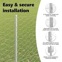 VidaXL Hek met paal zilver 1,4 x 10 m staal - thumbnail