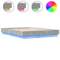 Bedframe met LED-verlichting betongrijs 150x200 cm - thumbnail