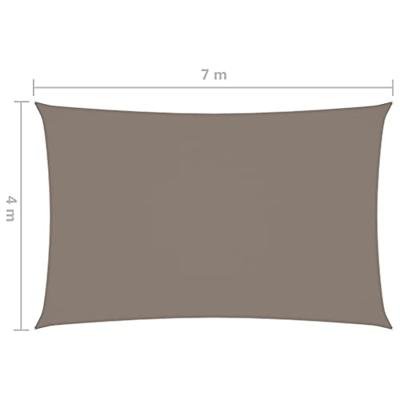 Zonnescherm rechthoekig 4x7 m oxford stof taupe - thumbnail