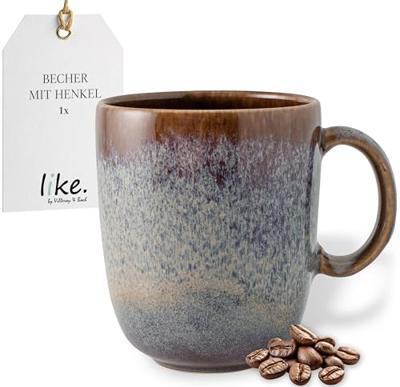 Villeroy & Boch Lave Beige Beker met oor 0,4 l aardewerk