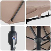 Tuinparasol Taupe 385 x 209 x 244 cm Stof - thumbnail