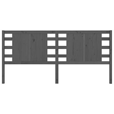 Hoofdbord 206x4x100 cm massief grenenhout grijs