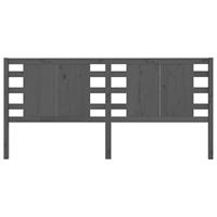 Hoofdbord 206x4x100 cm massief grenenhout grijs - thumbnail