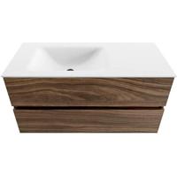 MONDIAZ VICA Badkamermeubelset - 100x50cm - 2 lades - Mocha - wastafel CLOUD links - zonder kraangat - Talc VICA100MCH2LL0CLTal - thumbnail