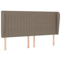 Hoofdbord met randen 183x23x118/128 cm stof taupe - thumbnail