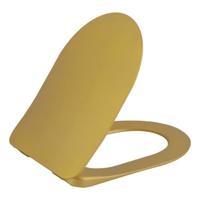 Creavit Flat Wc-Zitting - duroplast - softclose - quick release - Inox Scharnieren - Goud KC0903.01.0300E - thumbnail