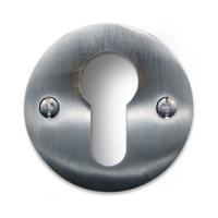 De Oude Deurklink Cilinderrozet rond geborsteld mat nikkel - thumbnail