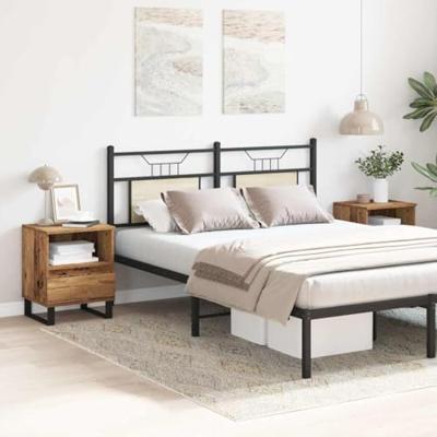 Nachtkastjes 2 st 40x35x50 cm bewerkt hout oud houtkleurig Nachtkastjes 2 st 40x35x50 cm bewerkt hout oud houtkleurig