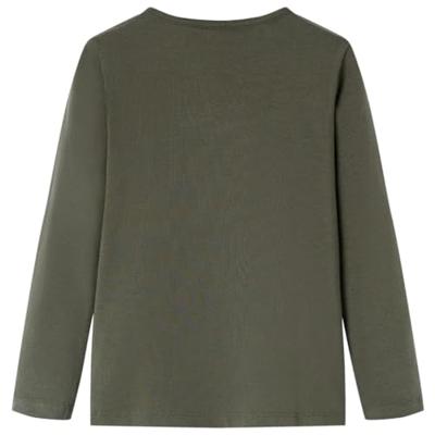 Kindershirt met lange mouwen dierenprint 104 kakikleurig Kindershirt met lange mouwen dierenprint 104 kakikleurig