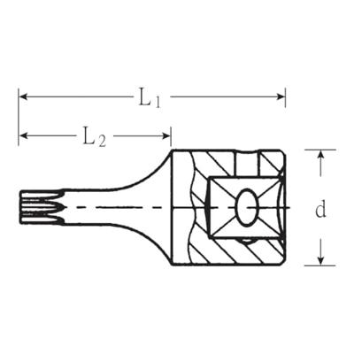 Stahlwille 44 KTXB T 10 SCHRAUBENDREHEREINSATZ 1/4 ZOLL - MIT BOHRUNG 01351010 1/4 (6.3 mm) Schroevendraaierdop T 10 1/4 (6.3 mm)