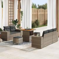 Tuinbankenset 8 pcs Grijs poly rattan - thumbnail